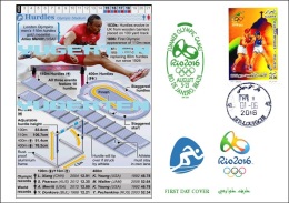 ALGERIE ALGERIA 2016 - FDC Olympic Games Rio 2016 Athletcs Hurdles Olympische Spiele Olímpicos Olympics - Eté 2016: Rio De Janeiro