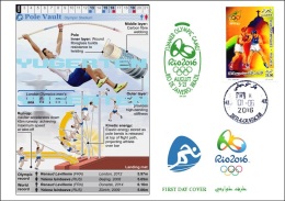 ALGERIE ALGERIA 2016 - FDC Olympic Games Rio 2016 Athletcs Pole Vault Olympische Spiele Olímpicos Olympics - Eté 2016: Rio De Janeiro
