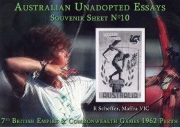 Australia Unadopted Essays Souvenir Sheet No 10 - Commonwealth Games Perth 1962 Discus MNH (Cinderella) - Cinderella