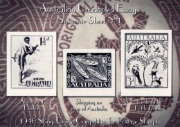 Australia Unadopted Essays Souvenir Sheet No 4 - 1946 Stamp Design Competition MNH (Cinderella) - Cinderelas