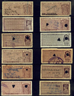 FISCAL-REVENUE STAMPS-PRE DECIMALS-COURT FEE-VARIOUS-CUTELY PUNCHED CANCELLATIONS-LOT-INDIA-MIXED-TP-286 - Collections, Lots & Séries