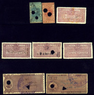 FISCAL-REVENUE STAMPS-PRE DECIMALS-COURT FEE-VARIOUS-CUTELY PUNCHED CANCELLATIONS-LOT-INDIA-MIXED-TP-293 - Collections, Lots & Series