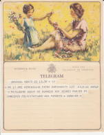 MOTHER AND DAUGHTER BRAIDING FLOWERS, TELEGRAMME, 1975, BELGIUM - Francobolli Telegrafici [TG]