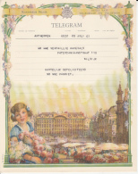 MARKET SQUARE, GIRL WITH FLOWERS, TELEGRAMME,  1948, BELGIUM - Sellos Telégrafos [TG]