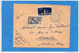MARCOPHILIE-lettre  Avion Cote Fses Des Somalis- Cad DJIBOUTI-1950- Bel Afftr  Tp N°281+274  Pour Françe - Covers & Documents