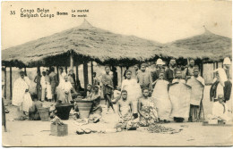 CONGO BELGE CARTE POSTALE ENTIER NEUF N°35 BOMA LE MARCHE - Postwaardestukken