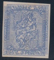 ESPAÑA 1873 - Edifil #135 Azul - Doble Impresión Invertida - Ongebruikt