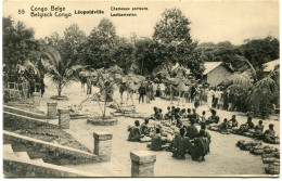 CONGO BELGE CARTE POSTALE ENTIER NEUF N°55 LEOPOLDVILLE CHAMEAUX PORTEURS - Ganzsachen