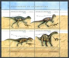 166 ARGENTINE 1998 - Yvert 2062/65 - Faune Prehistorique Dinosaure - Neuf ** (MNH) Sans Trace De Charniere - Nuevos