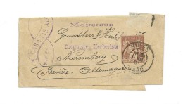 Ganzsache  Bandschleife Um 1901 ? - Echt Gelaufen - Nach Nürnberg - 1 Zusätzlich Aufgeklebte Briefmarke Wurde Entfernt - Streifbänder