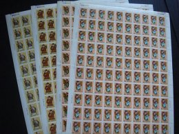 Taiwan 1991 Auspicious Stamps Sheets God Costume Peach Calligraphy Coin Myth - Blocks & Kleinbögen