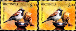 BIRDS-SPARROWS-ERROR-INDIA-2010-MNH-TP-225 - Passeri