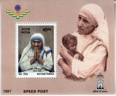 INDIA- 1997  MOTHER TERESA- Miniature Sheet- MNH- Nobel Peace Prize - Madre Teresa