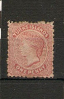 TURKS ISLANDS 1867 1d Dull Rose SG 1 Perf 11 - 12½  No Watermark MOUNTED MINT Cat £65 - Turcas Y Caicos