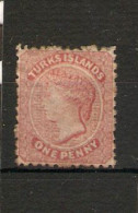 TURKS ISLANDS 1867 1d Dull Rose SG 1 Perf 11 - 12½  No Watermark MOUNTED MINT Cat £65 - Turks And Caicos