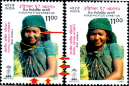 INDIAN RURAL WOMEN-KERALA STATE-MASSIVE ERROR-INDIPEX 97-INDIA-1997-MNH-TP-263 - Plaatfouten En Curiosa