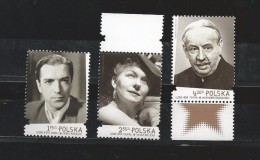Poland 2015 - People Of Cinema And Theater Stamp Set Mnh - Neufs
