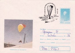 ROUMANIE ENTIER POSTAL    THEME PARACHUTISME - Parachutespringen