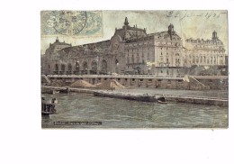 75 - PARIS - Bateau Péniche - Gare Du Quai D´Orsay - 1906 - Houseboats