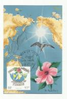 WALLIS ET FUTUNA  :  Carte Maximum  :  403  " Fête Du Timbre "   Année 1990 Oblitération Mata Utu - Cartes-maximum