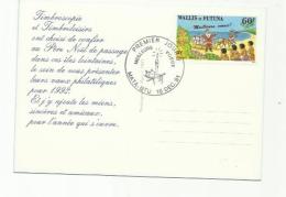 WALLIS ET FUTUNA  :  Oblitération 1er Jour  " MEILLEURS VOEUX  DE  ..."   Sur 423 - Cartas & Documentos