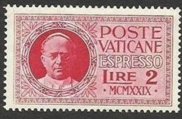 1929 Vaticano Vatican CONCILIAZIONE 2L Carminio (E1) MLH* - Urgente