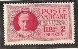 1929 Vaticano Vatican CONCILIAZIONE 2L Espresso MLH* - Exprès