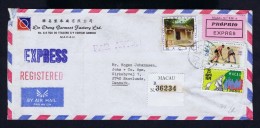 Sp3933  Macao Macau Portugal Express Cover 1977 Mailed Denmark - Covers & Documents