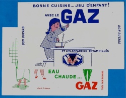 BUVARD (LOT De 2) D'après Illustrateur Fix-Masseau GAZ Bonne Cuisine...Jeu D'Enfant & Eau Chaude... - Electricité & Gaz