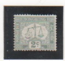 HONG KONG 1924 TAXE N° 2 Neuf* Sans Gomme - Segnatasse