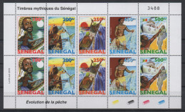 Sénégal 2015 (Reissue 1977) Mini-sheet Kleinbogen Evolution De La Pêche Fischfang Fishing Fauna Fisch Poissons MNH ** - Pesci