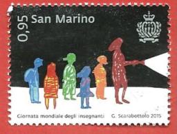 SAN MARINO USATO - 2015 - Giornata Mondiale Degli Insegnanti - Sagome Di Alunni E Insegnante - € 0,95 - S. 2480 - Gebruikt