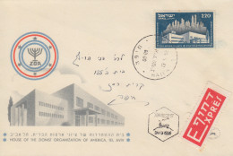 Enveloppe  FDC  1er  Jour    ISRAEL    Inauguration   Maison  Des  Sionistes    1952 - FDC