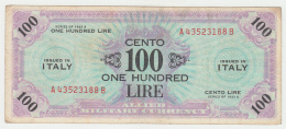 Italy 100 Lire AMC Series 1943A VF Pick M21b - Occupation Alliés Seconde Guerre Mondiale