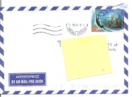 Lettre Grèce Avec Timbre Plongée Sous-marine Coraux Poisson Fish Mer Sea - Lettres & Documents