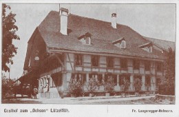 LÜTZELFLÜH → Gasthof Zum "Ochsen" (Fr. Langenegger-Hofmann) Mit Gästen & Trachten, Ca.1930 - Lützelflüh