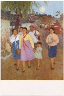 COREE DU NORD - Peinture Traditionnelle - Le Chemin De La Ferme Sur Le Soir - Corée Du Nord