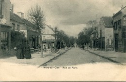 CPA 95 MERY SUR OISE RUE DE PARIS Dos Simple - Mery Sur Oise