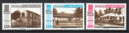 1996 Gabon Early Post Offices Architecture Complete Set  Of 3 MNH - Gabon (1960-...)