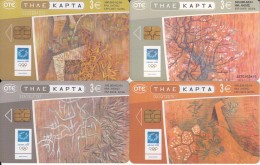 GREECE - Set Of 4 Cards, Four Seasons, Painting/Ghikas, 02/04, Used - Seizoenen