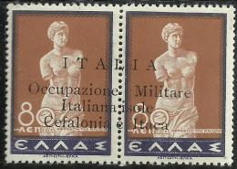 OCCUPAZIONE ITALIANA CEFALONIA E ITACA 1941 L 80 + 80 LEPTA MNH - Cefalonia & Itaca