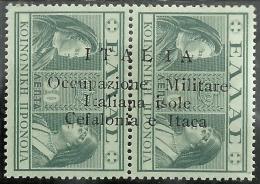 OCCUPAZIONE ITALIANA CEFALONIA E ITACA 1941 PREVIDENZA SOCIALE DEL 1939 SOPRASTAMPATO VARIETA´  L 50 +50 LEPTA MNH - Cefalonia & Itaca