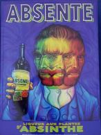 Plaque Métal "ABSINTHE" Triptyque Van Gogh. - Placas En Aluminio (desde 1961)