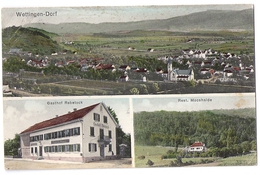 WETTINGEN-Dorf: 3-Bild-AK Mit Gasthof Rebstock Und Restaurant Mooshalde 1915 - Wettingen