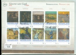 NIEDERLANDE *  VINCENT VAN GOGH * BOERENLEVEN  * BLOK * BLOC * BLOCK (2) NETHERLANDS * GESTEMPELT * MALEREI * PAINTING - Gebruikt