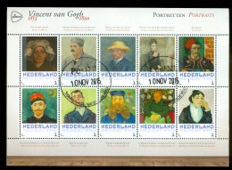 NIEDERLANDE *  VINCENT VAN GOGH * PORTRAITS  * BLOK * BLOC * BLOCK (4) NETHERLANDS * GESTEMPELT * MALEREI * PAINTING - Used Stamps