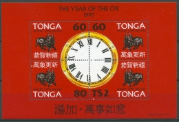 Tonga 1997 Chinesisches Neujahr Jahr Des Ochsen Block 28 Postfrisch (C26896) - Tonga (1970-...)