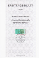 Germany Deutschland 1981-02 Internationales Jahr Der Behinderten, International Year Of The Disabled, Canceled In Bonn - 1981-1990