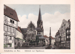 AK Aschaffenburg Am Main - Stiftskirche Und Pilgerbrunnen (23366) - Aschaffenburg