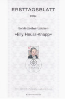 Germany Deutschland 1981-01 Elly Heuss-Knapp, German Politician, First Day Sheet, Canceled In Bonn - 1981-1990